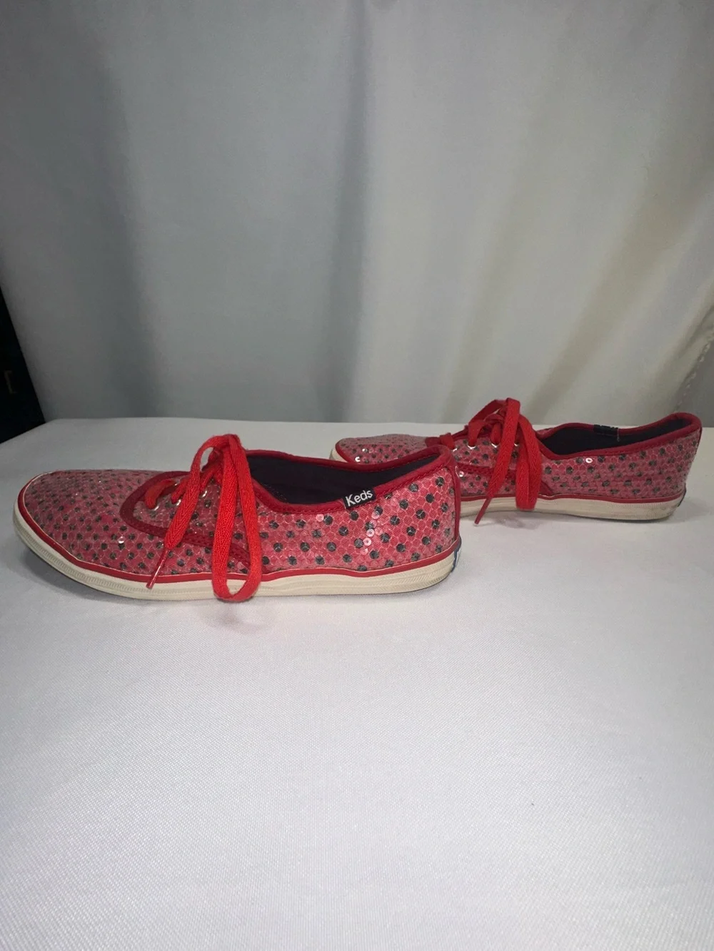 Keds Taylor Swift Red Sequin Polka Dot Sneakers Womens Size 7.5 RED Era